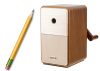 Ceruzahegyező tartállyal, pengeállítással, barna