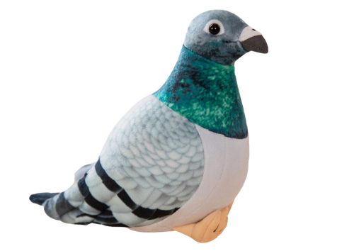 Plüss szürke örvös galamb kabalafigura 20cm