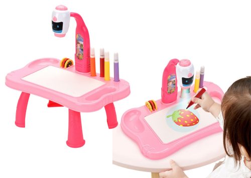 Mini Projektor Robot Asztal 2 az 1-ben Kiegészítők Rózsaszín