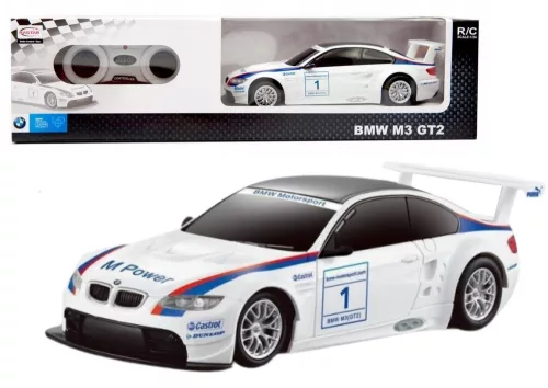 BMW M3 GT2 sportautó távirányítós autó fehér 1:24