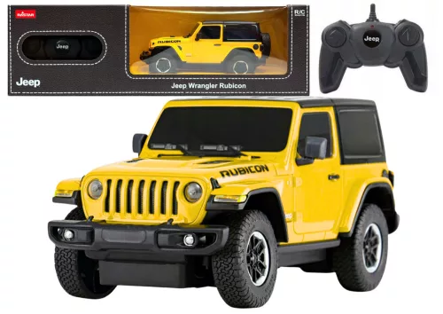 JEEP Wrangler JL Rubicon távirányítós RC autó Rastar sárga 1:24