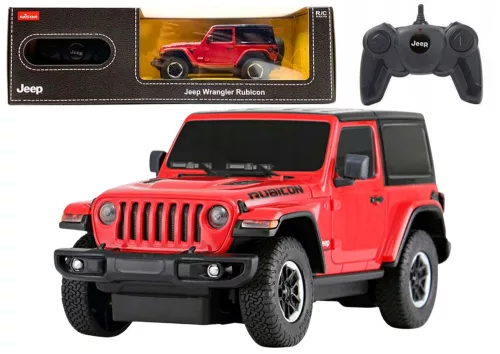 JEEP Wrangler JL Rubicon távirányítós RC autó Rastar piros 1:24
