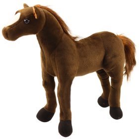   Plüss ló plüssjáték kabalafigura ölelnivaló játék sötétbarna 40cm x 37cm