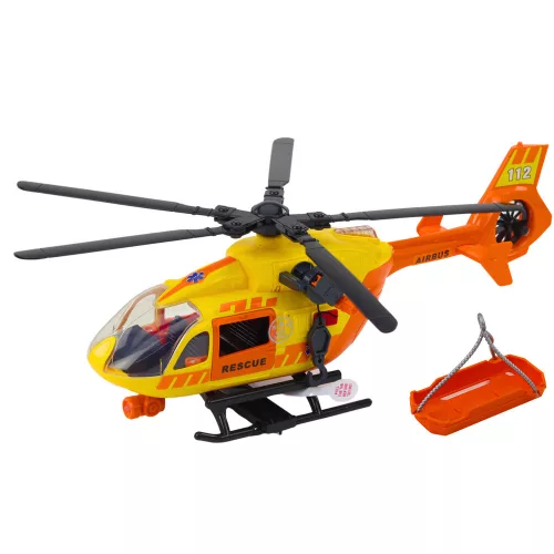 Mentőhelikopter hordágyra szerelhető lámpái narancssárgán szólnak 1:12