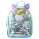 Gyerek hátizsák Unikornis Szarvval Mozgó Konfetti Kék 25cm 4.5L