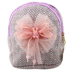 Gyerek Hátizsák Fonott Masni Nyuszi Lila 21cm 2L