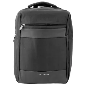   Városi üzleti hátizsák USB középső rekesszel, fekete, 14 literes, 40 cm-es