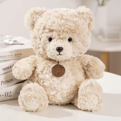 Plüss Játék Maci Medállal Bézs 25cm