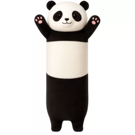   Plüss Panda Kabala Párna, Hosszúkás, Görgős, Fekete-Fehér, 70cm
