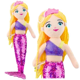 Plüss Sellő Flitteres Farokkal, Lila, 48cm
