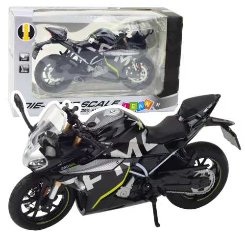 Sport Motorkerékpár Fém Lámpák Hangok Fekete 250 SR 1:12