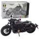 Chopper Motorcycle Fém Világítások Hangok Fekete Szürke Elemek 1:12