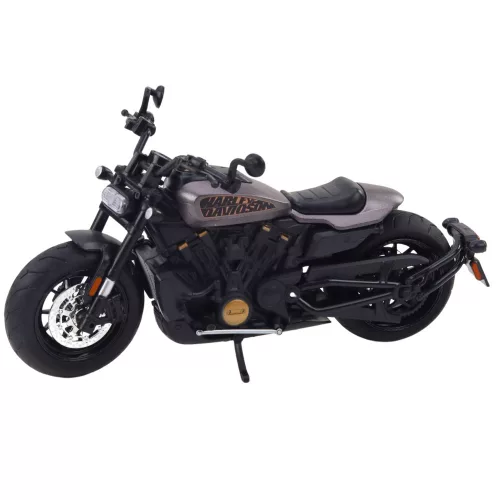 Chopper Motorcycle Fém Világítások Hangok Fekete Szürke Elemek 1:12