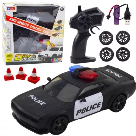 RC 4WD rendőrségi drift autó cserélhető kerekekkel