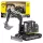 Huina fém lánctalpas kotrógép buldózerrel, fekete, 1:50