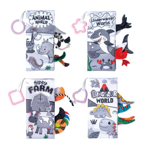 4 db-os puha, érzékszervi oktatókönyv készlet kisgyermekeknek