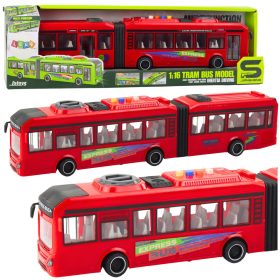 Csuklós busz nyitó ajtajai piros fényekkel 1:16