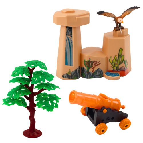 Cowboy készlet Vadnyugat figurák Cowboy csónak ágyú