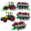 Mezőgazdasági traktor pótkocsival, rönkszállításra, zöld, 47 cm