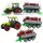 Mezőgazdasági traktor pótkocsival, rönkszállításra, zöld, 47 cm
