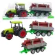 Mezőgazdasági traktor pótkocsival, rönkszállításra, zöld, 47 cm