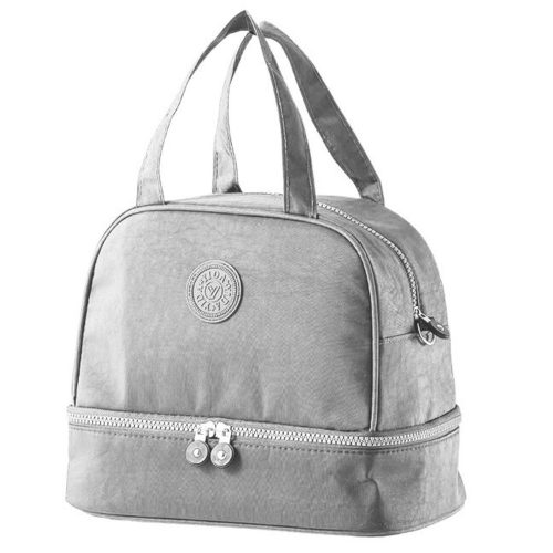 Hőszigetelt Uzsonnástáska Állítható Pánttal Ezüst 27cm