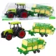 Mezőgazdasági traktor zöld és sárga utánfutóval zöld 50 cm