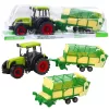 Mezőgazdasági traktor zöld és sárga utánfutóval zöld 50 cm