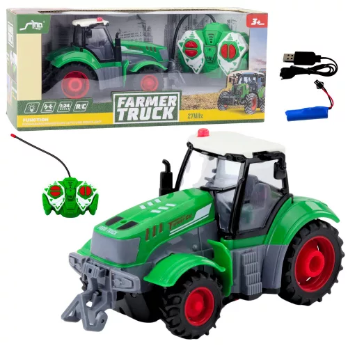 Távirányítású mezőgazdasági traktor RC zöld 1:24