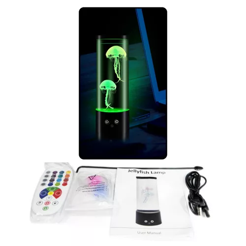 Dekoratív LED lámpa medúzával, elemes működésű, USB kábellel