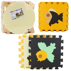 Puha Puzzle Oktatószőnyeg EVA Hab Állatok Barna 16 db.