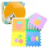 Puha puzzle szőnyeg oktató EVA habszivacs gyümölcsök édességek színes 16 db.