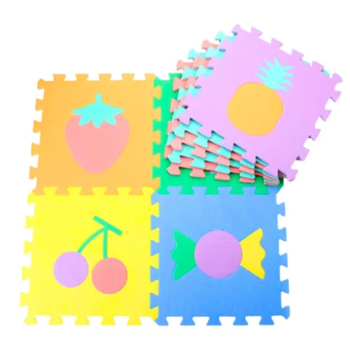 Puha puzzle szőnyeg oktató EVA habszivacs gyümölcsök édességek színes 16 db.