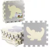 Puha Puzzle Oktatószőnyeg Állatok EVA Hab Bézs Szürke 9 db.
