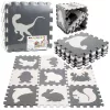 Puha Puzzle Oktatószőnyeg Dinoszauruszok EVA Hab Bézs Szürke 9 db.