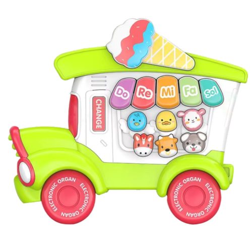 Oktató elektromos zongora kisgyermekeknek, fagylaltozó, zöld