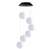 Napelemes kerti LED harangok, színes gömbök, 70 cm