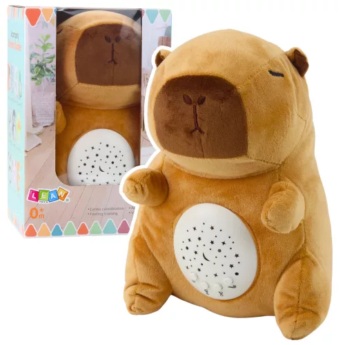 Plüss Capybara plüssjáték csillagprojektor altatódalok hangjai barna