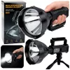 Nagy zseblámpa reflektorfény háromlábú állvánnyal LED keresőfény W5120 külső akkumulátor 31 cm