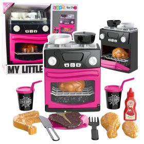   Játékkonyha sütővel, étellel, fényekkel, hangokkal, rózsaszínnel