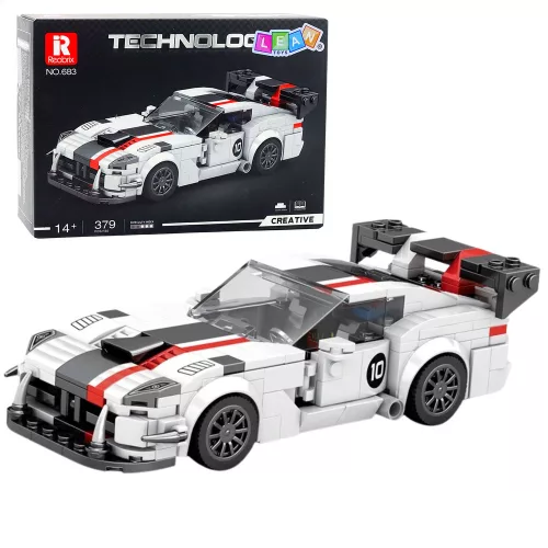 VIPER Sportautó Fehér és Piros Építőkockák 379 db.