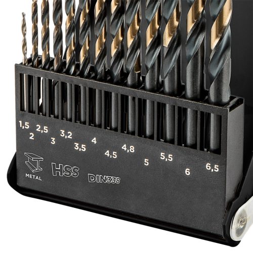 HSS-CNC fémfúrófejek, 124°, "Pro-Tec", 1,5 - 6,5 mm, 13 darabos készlet