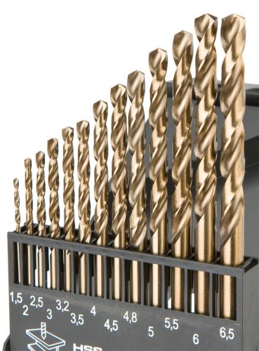 HSS-Co fémfúrófejek 1,5-6,5 mm, 13 darabos készlet