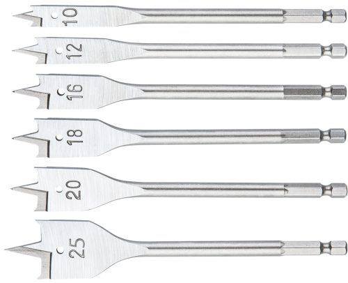 Ásós fafúrók, 10, 12, 16, 18, 20, 25 mm, 6 darabos készlet.