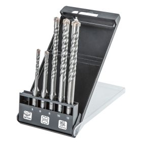   SDS Plus betonfúró készlet, quatro, 5 darabos készlet - 5 db, 6 x 110 mm + 8, 10 db, 12 x 160 mm