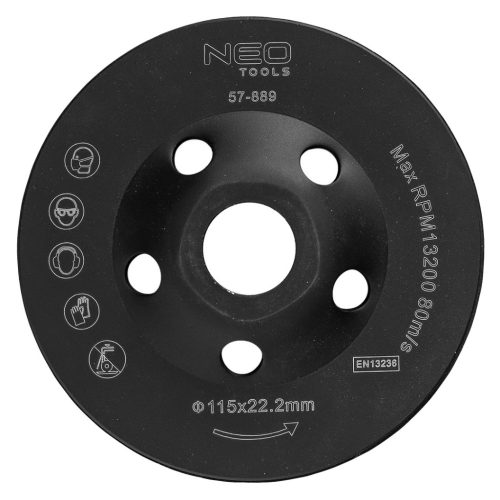 Gyémánt csiszolókorong 115 x 22,2 x 5 mm, turbó