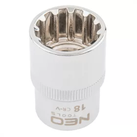 1/2" spline foglalat, 18 mm