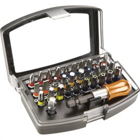 Csavarhúzóhegyek markolattal, 32 darabos készlet