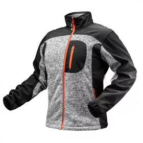   Softshell anyaggal megerősített kötött pulóver, L-es méret.