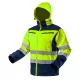 Hi-vis kapucnis softshell munkakabát, sárga, S-es méret
